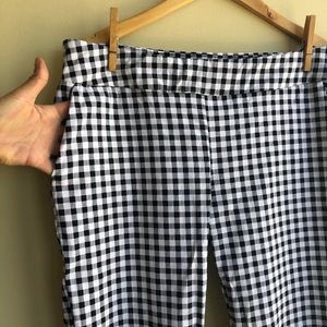 Gingham Slim Cut Stretch Ankle Pant